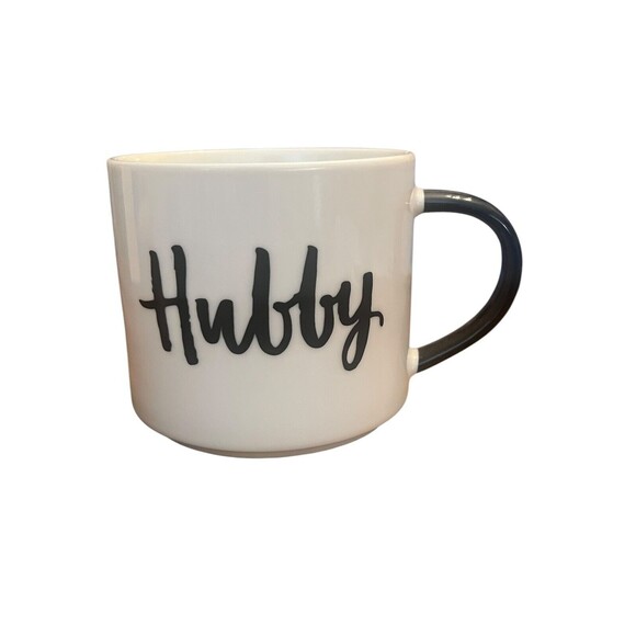 Wifey Hubby Porcelain Coffee Cup Mugs Set Stackable Newlyweds Married Life Cute - Picture 8 of 8